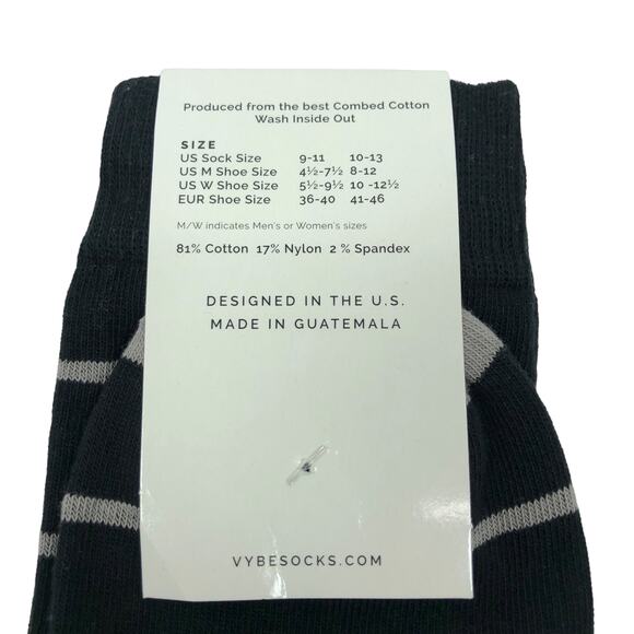 Lot 6 Pairs Mens Socks 9 - 13 Crew Socks Dress Socks Striped Combed Cotton Vybe - Picture 5 of 9